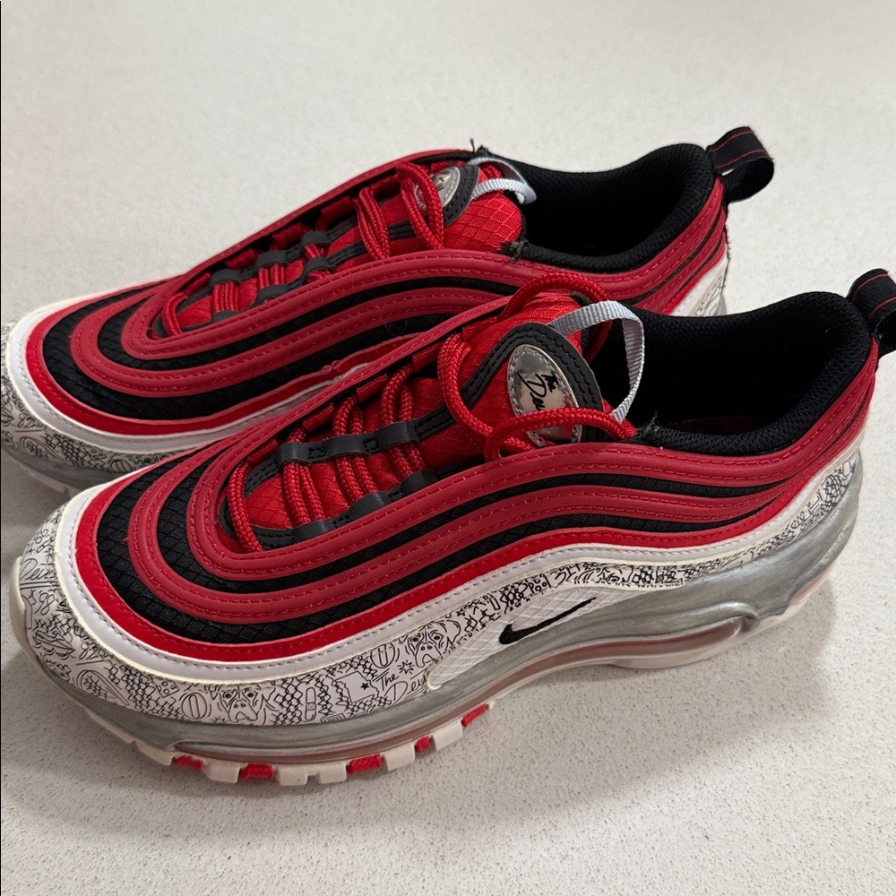 Limited edition!!! Nike Air Max 97 Red and Black with Silver Accents